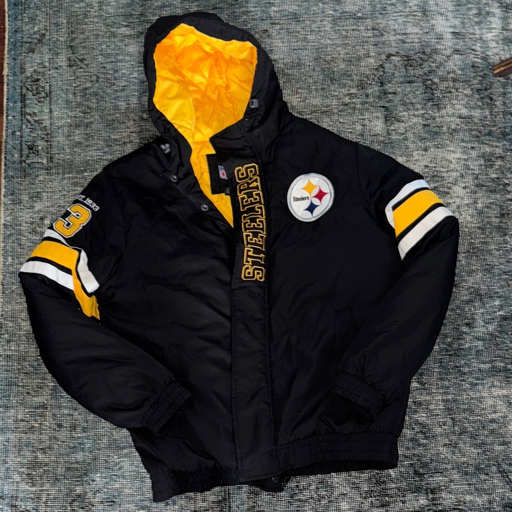 NFL Pittsburgh Steelers Football Black and Yellow Bomber Jacket